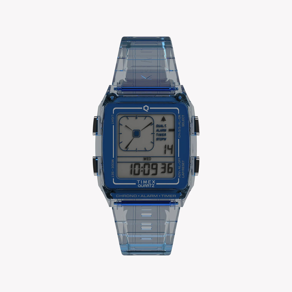 Timex Unisex Blue Resin Watch, Transparent Blue | Tw2w45100-0