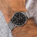 Timex Men's Silver Stainless Steel Watch, Black Dial | Tw2r71500-3