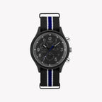 Timex Men's Black Fabric Watch, Stainless Steel Case | Tw2t29700-0