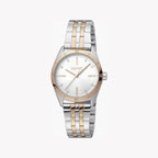 Esprit Women's Silver & Rose Gold Watch, Silver Dial | Es1l085m0065-0