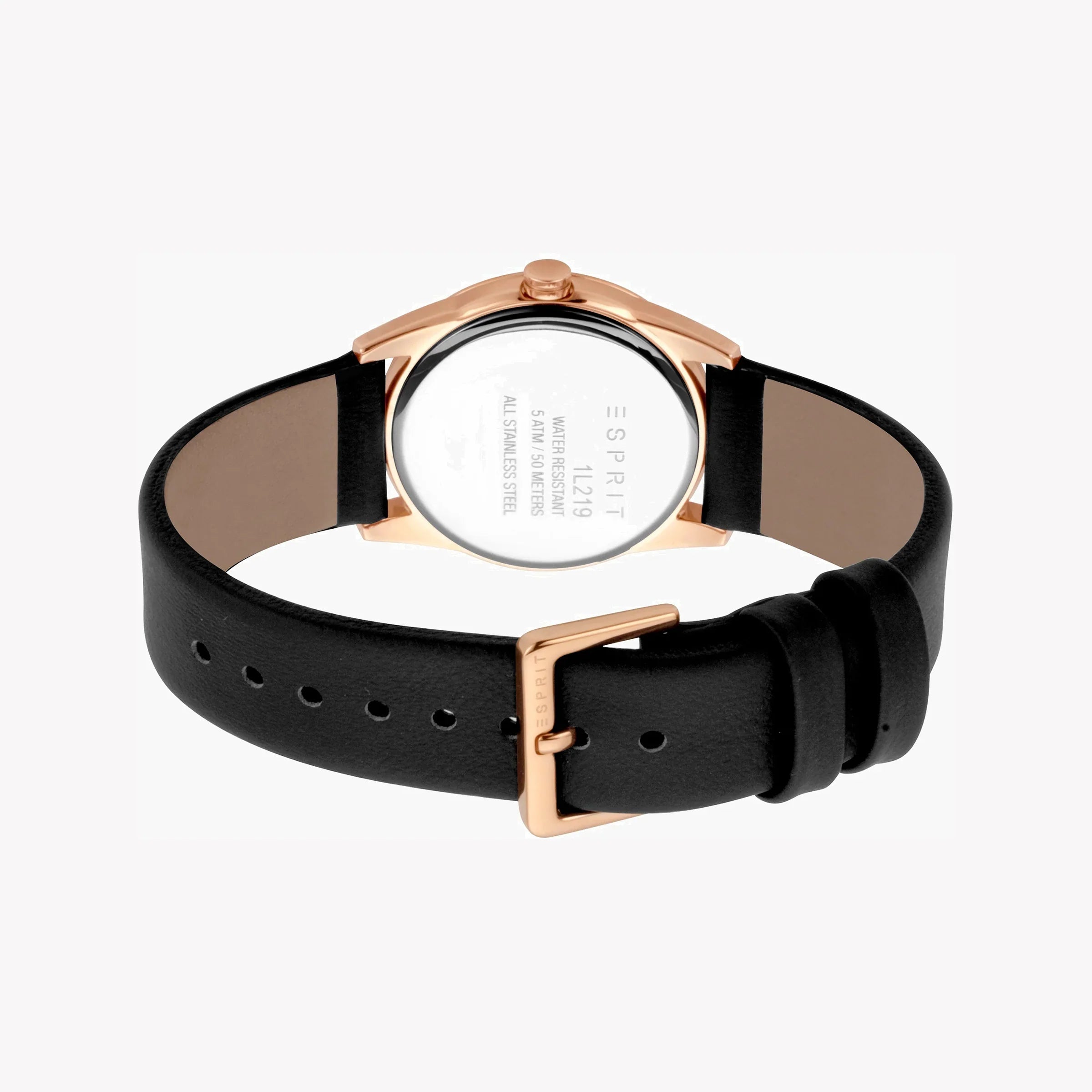 Esprit Women's Black Leather Watch, Black Dial | Es1l175m0015-2